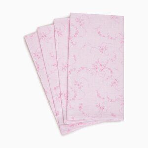 NEW NWT LOVESHACKFANCY NAPKINS SUBTLE PINK O/S SET OF 4 $125